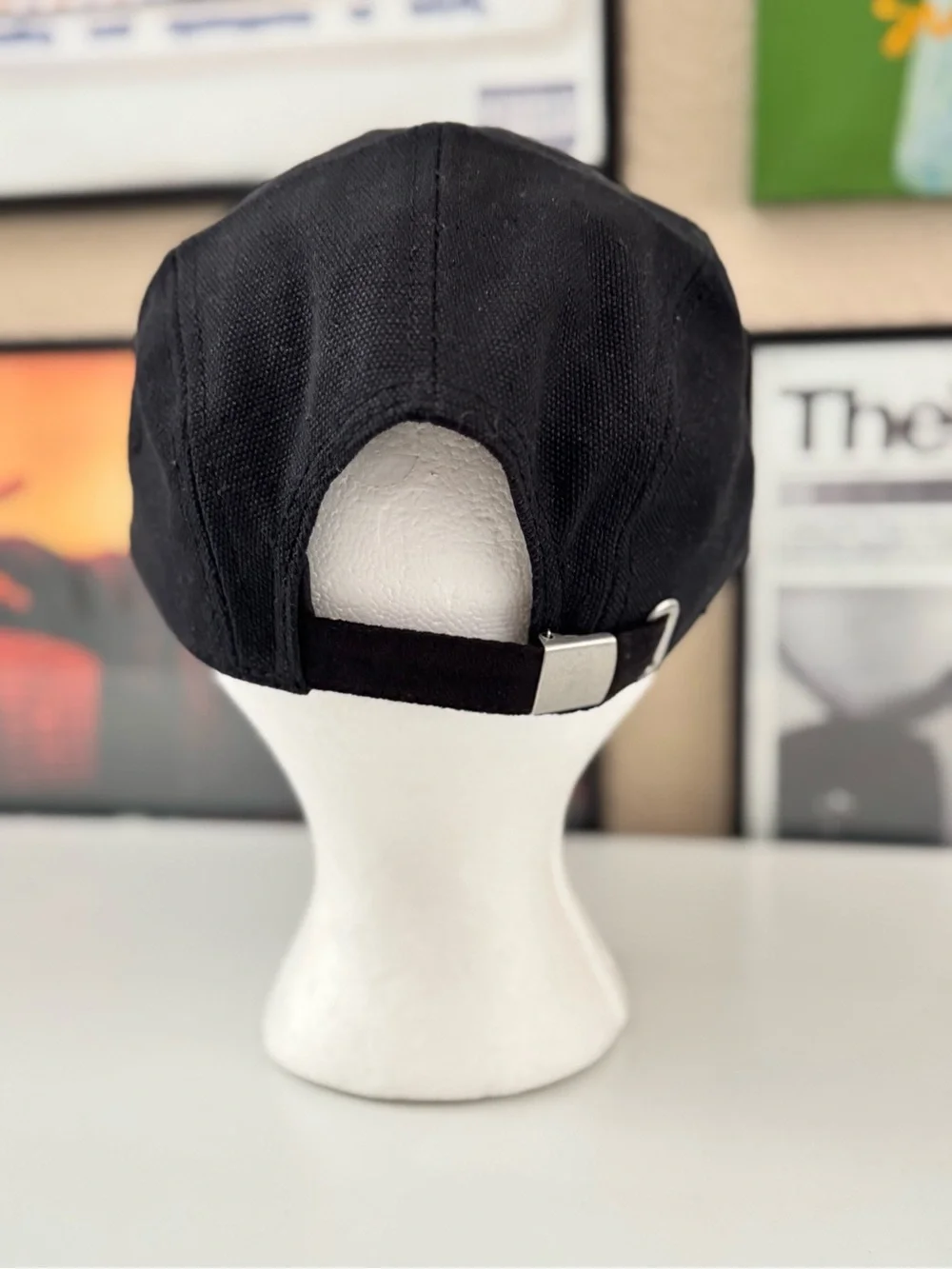New Era Black Canvas Five-Panel Cap
